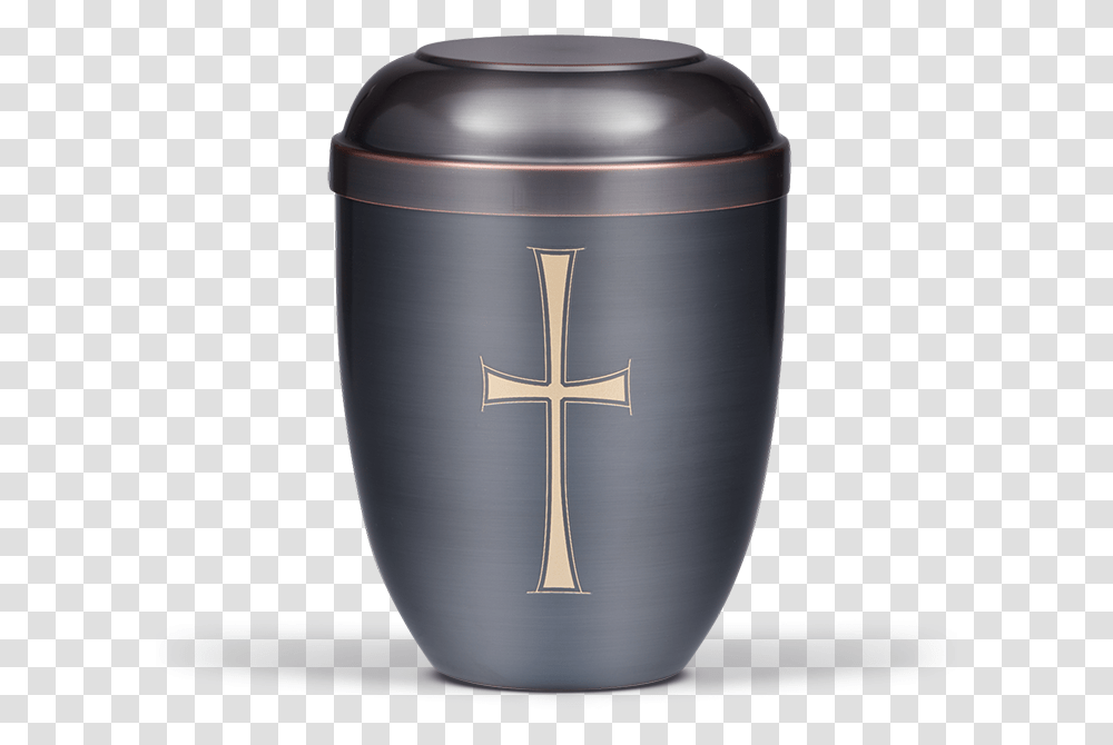 Dark Tinted With Gold Cross Funeral Cremation Ashes Urn For Adult 725 Funerary Urn, Shaker, Bottle, Jar, Milk Transparent Png