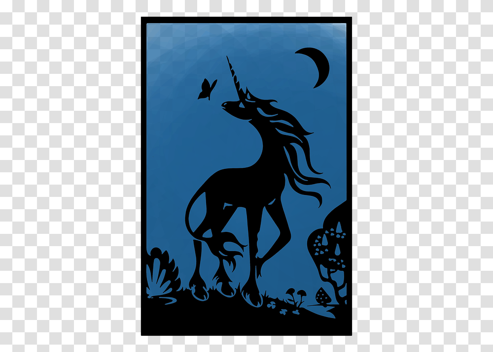 Dark Unicorn Tarot Universe Horse Card Oracle Unicorni Oscuro, Silhouette, Bird, Animal, Poster Transparent Png