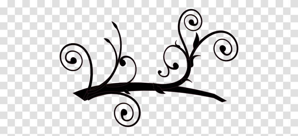 Dark Whimsy Branch Clip Art, Floral Design, Pattern, Stencil Transparent Png
