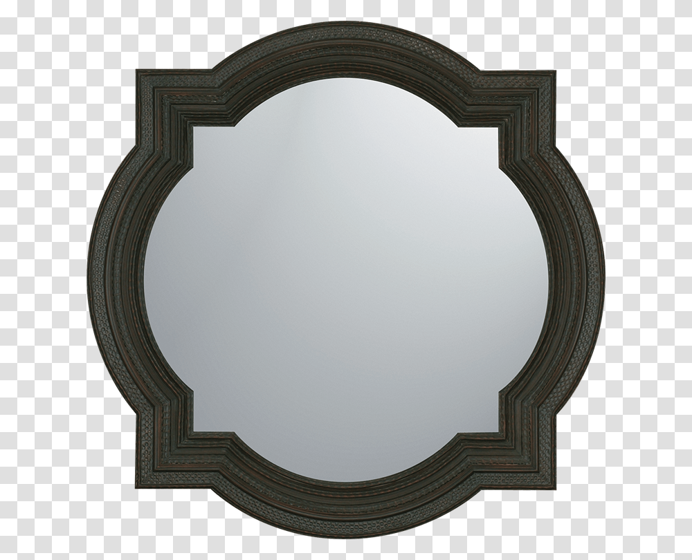 Dark Wood Circle, Mirror, Lamp Transparent Png