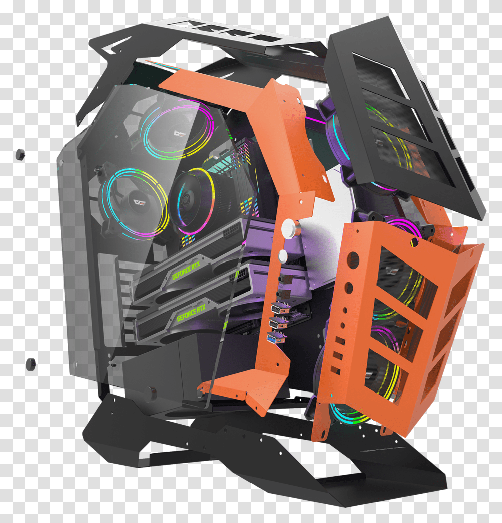 Darkflash Knight K1 Atx Gaming Case Darkflash Knight, Bulldozer, Tractor, Vehicle, Transportation Transparent Png