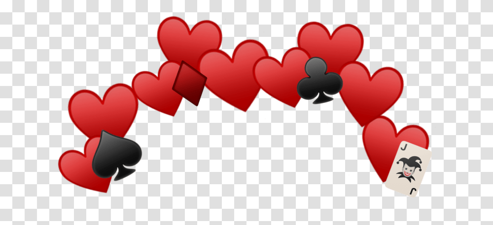 Darkred Red Emoji Hearts Cards Jocker Crown Dark Red Heart Emoji Crown, Hand, Weapon Transparent Png