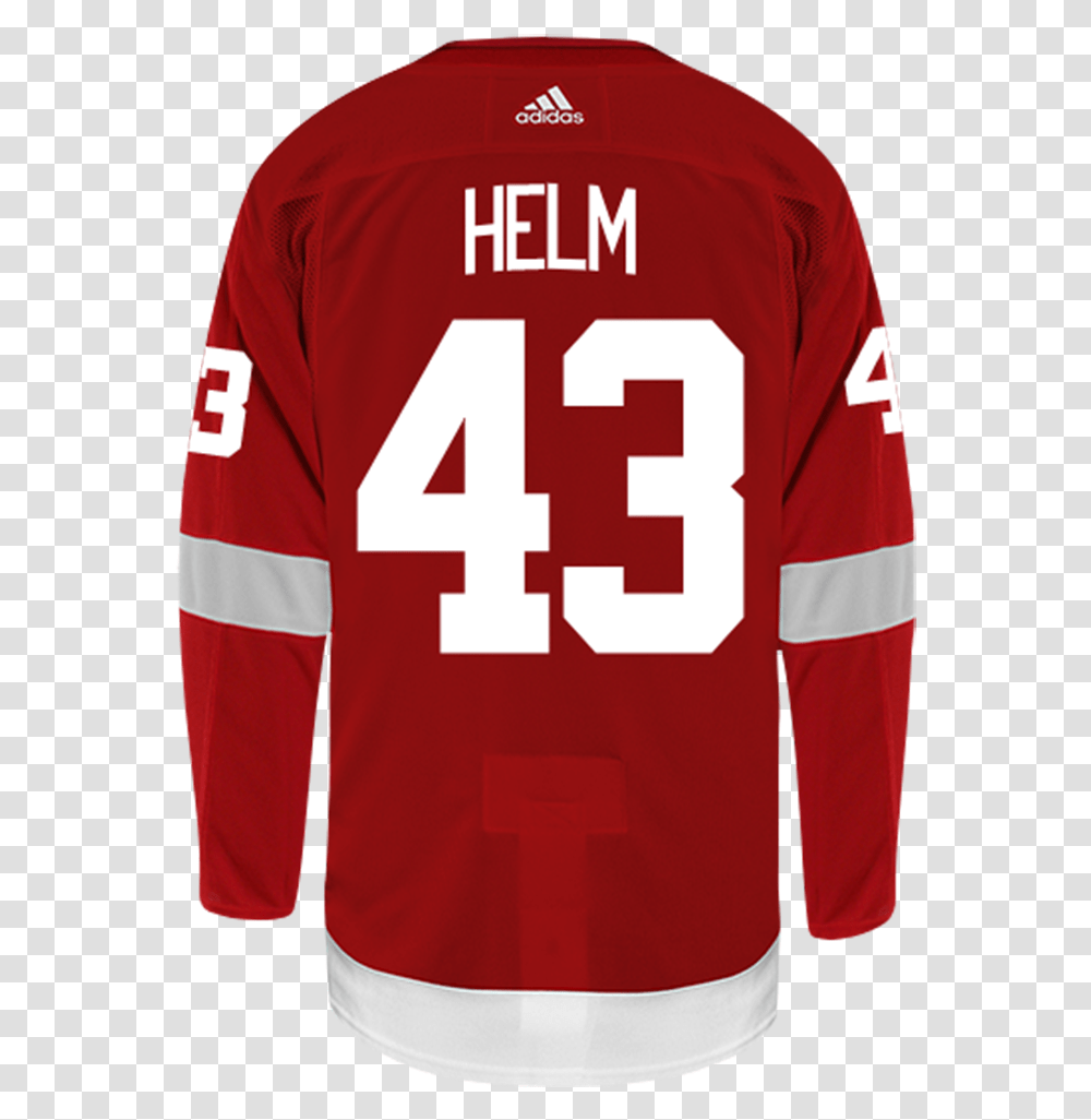 Darren Helm Detroit Red Wings Adidas Authentic Home Nhl Hockey Jersey Long Sleeve, Clothing, Apparel, Shirt Transparent Png