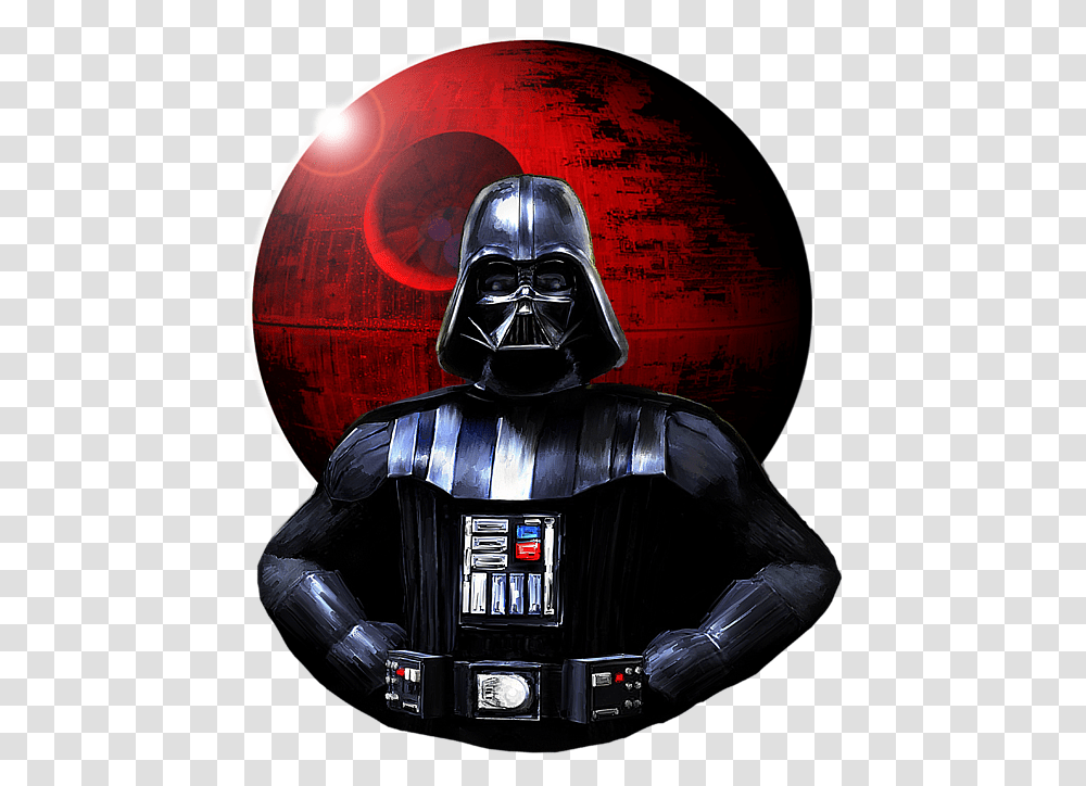 Darth Vader And Death Star Shower Curtain Death Star Darth Vader, Helmet, Clothing, Apparel, Person Transparent Png