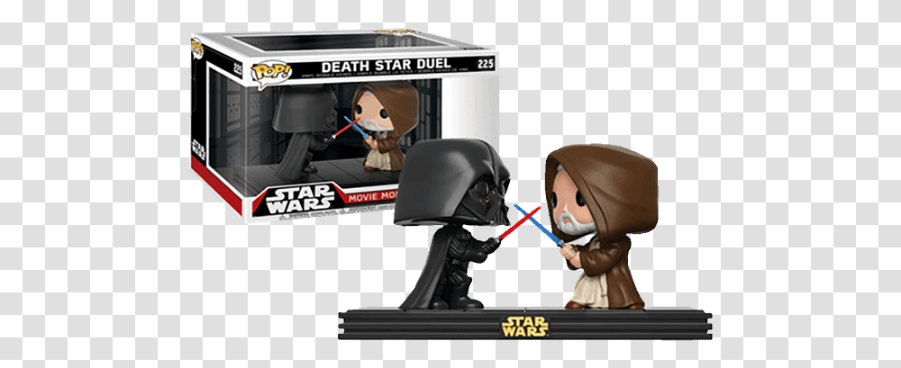 Darth Vader And Obi Wan Kenobi Death Star Duel Movie Figurine Pop Star Wars, Cushion, Headrest, Person, Human Transparent Png