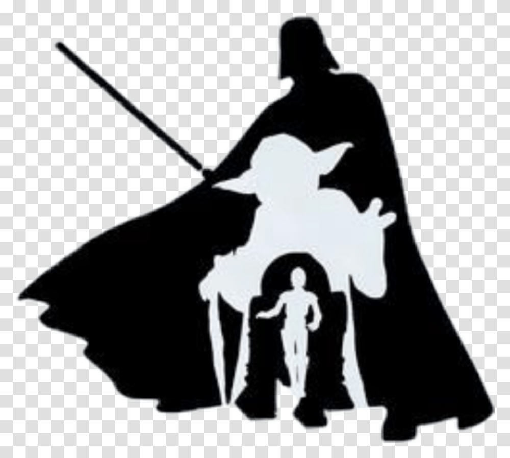 Darth Vader Clipart Silhouette Star Wars Clipart, Stencil, Person, Human Transparent Png