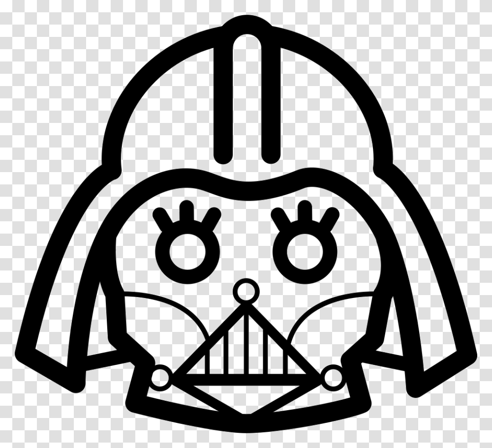 Darth Vader Frontal Head Outline Dibujo Cara Darth Vader, Stencil, Logo, Trademark Transparent Png