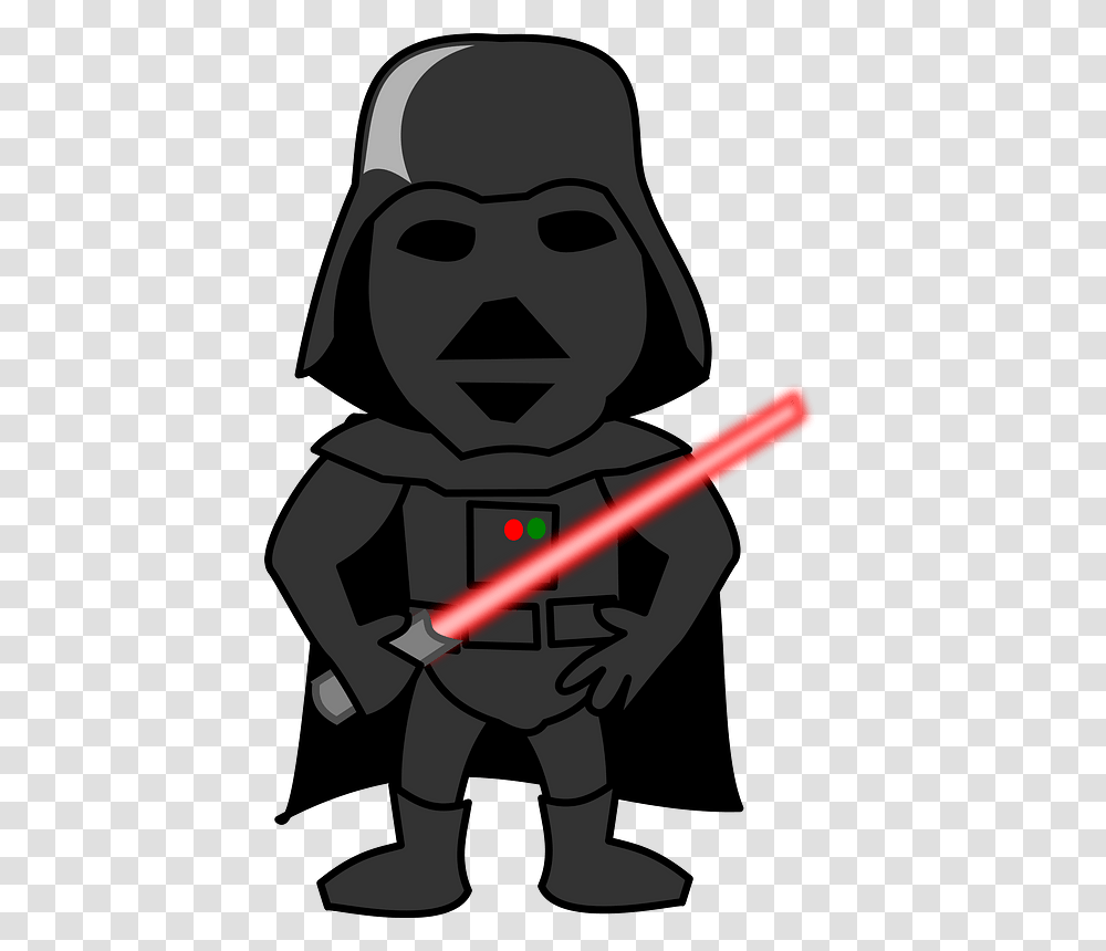 Darth Vader Light Sabre Funny Free Vector Graphic On Pixabay Stars Wars Character Clipart, Label, Text, Sticker, Stencil Transparent Png