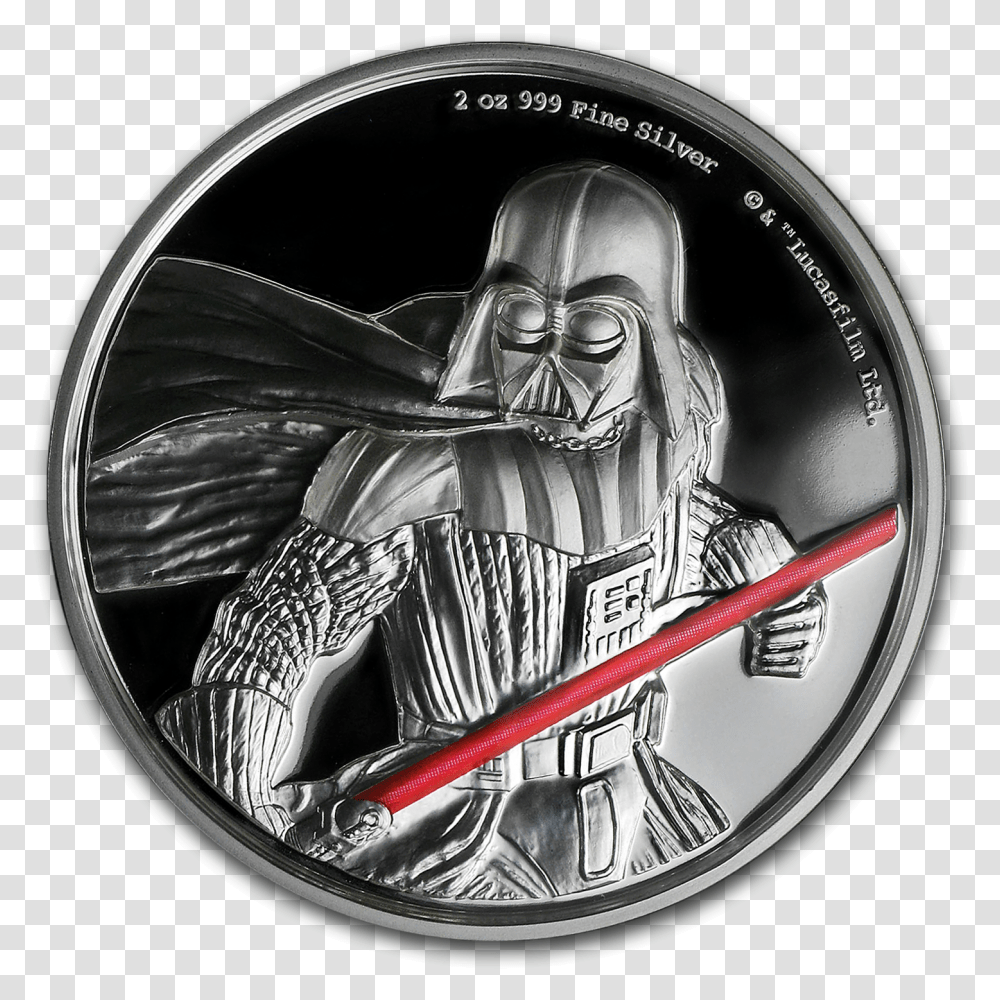 Darth Vader, Silver, Coin, Money, Helmet Transparent Png