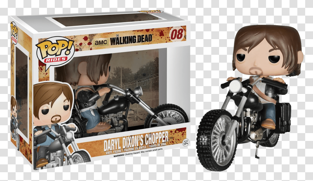 Daryl Dixon Chopper Funko, Wheel, Machine, Motorcycle, Vehicle Transparent Png