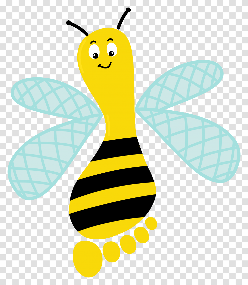Das Groe Fuabdruck Abc Basteln Mit Fuabdruck Footprint Fuabdruck Biene, Invertebrate, Animal, Insect, Honey Bee Transparent Png