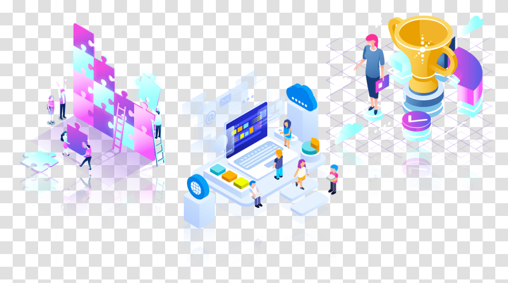 Dashboard Isometric, Person, Network Transparent Png
