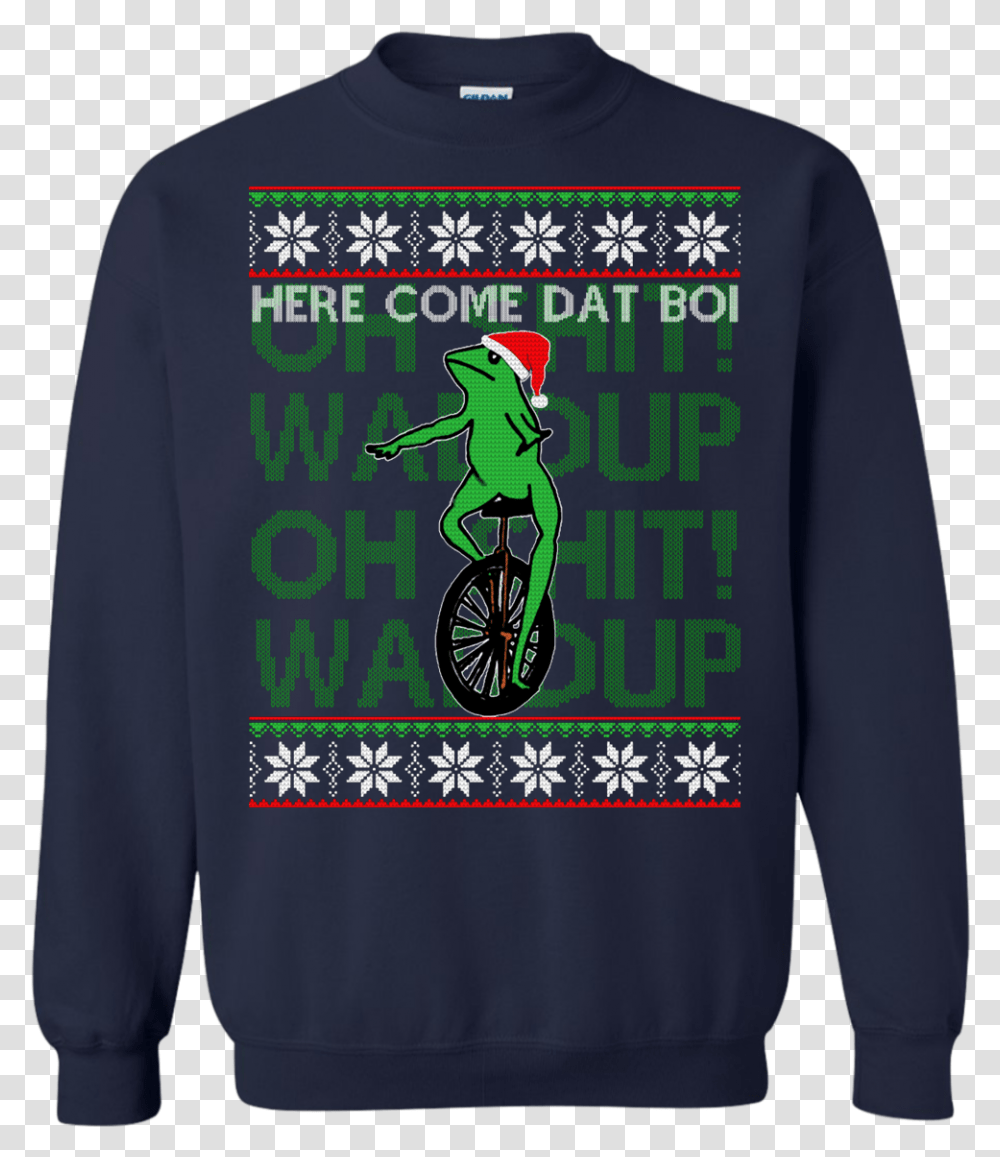 Dat Boi Christmas Sweater Shirt Long Sleeve, Clothing, Apparel, Sweatshirt, Bicycle Transparent Png