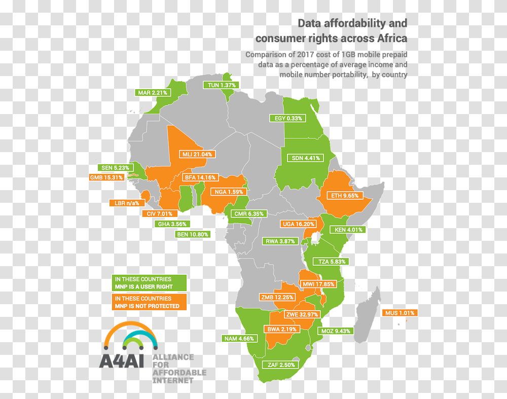 Data Affordability And Consumer Rights Across Africa Africa Map, Plot, Diagram, Atlas, Vegetation Transparent Png