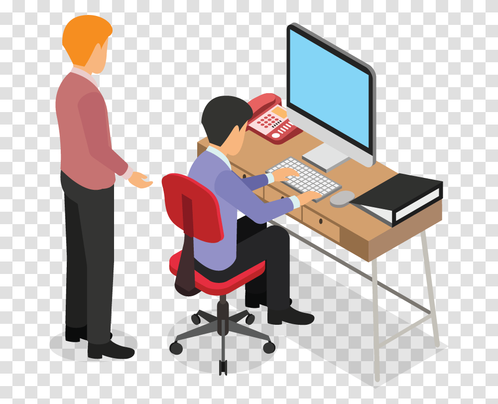 Data Entry, Person, Electronics, Furniture, Computer Transparent Png