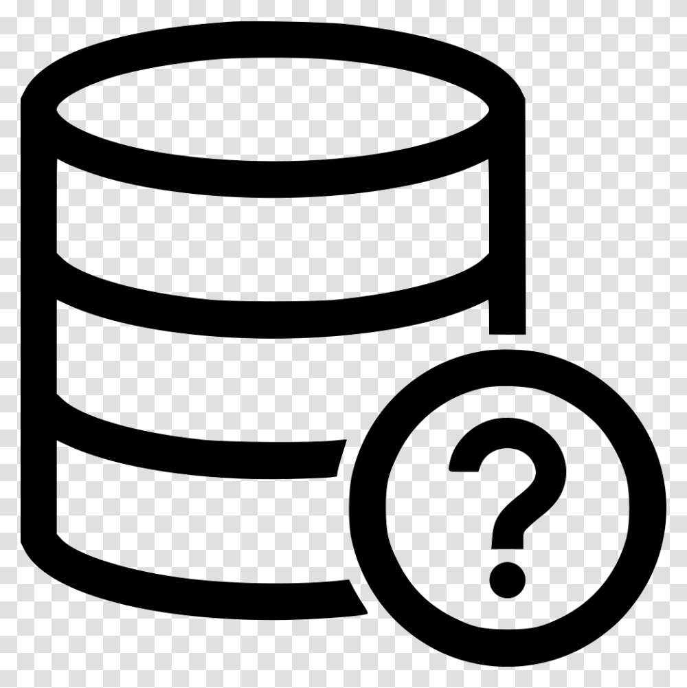 Database Question Mark Database With Question Mark, Cylinder, Barrel, Coffee Cup, Tape Transparent Png