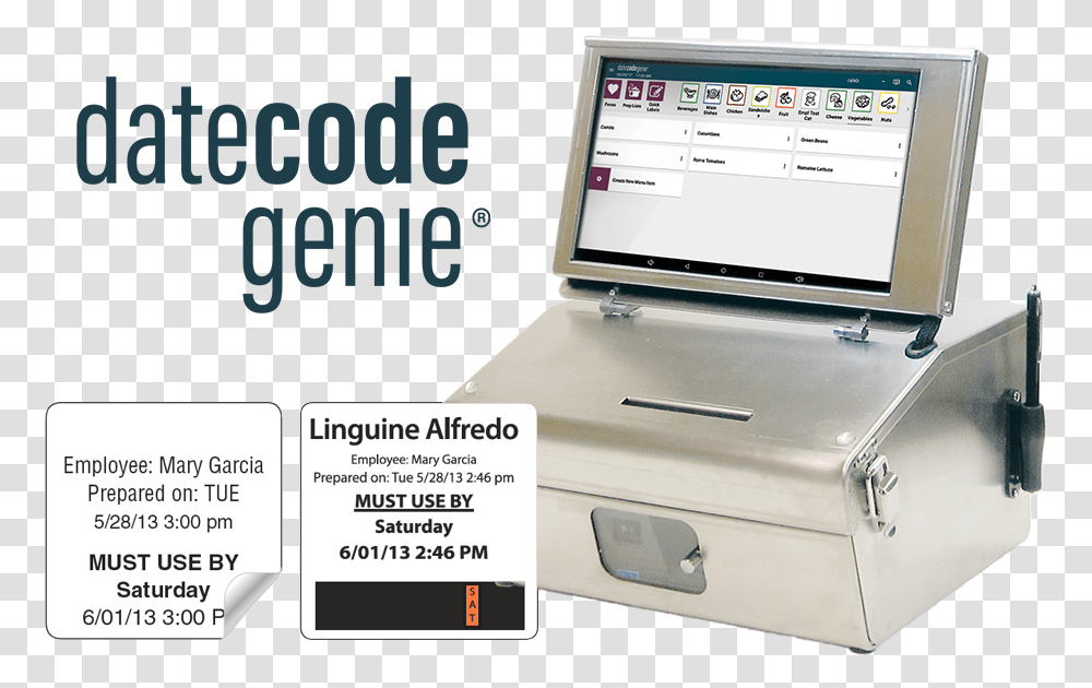 Date Code Genie Food Labeling System Output Device, Laptop, Pc, Computer, Electronics Transparent Png