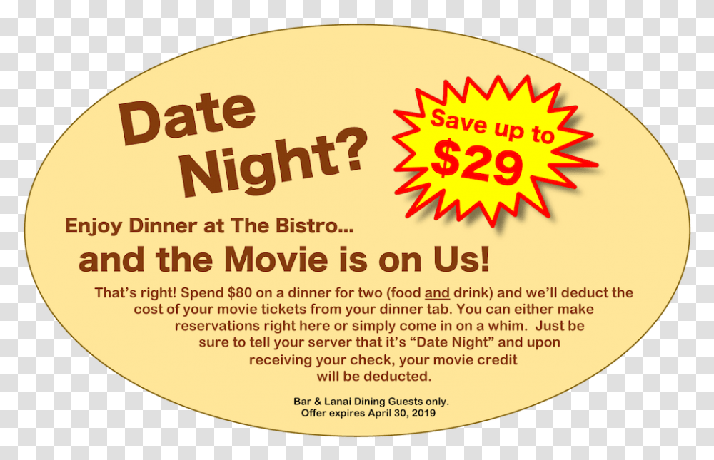 Date Night Special Offer Circle, Label, Food, Plant Transparent Png