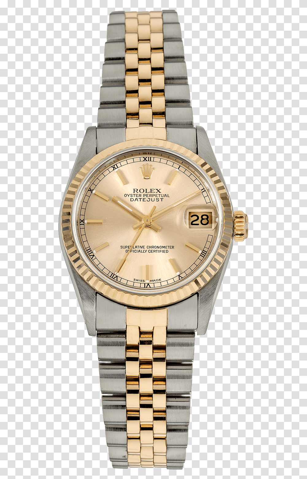 Datejust Yellow Gold And Stainless Steel Automatic Rolex Full Diamond Watch, Wristwatch, Clock Tower, Architecture, Building Transparent Png