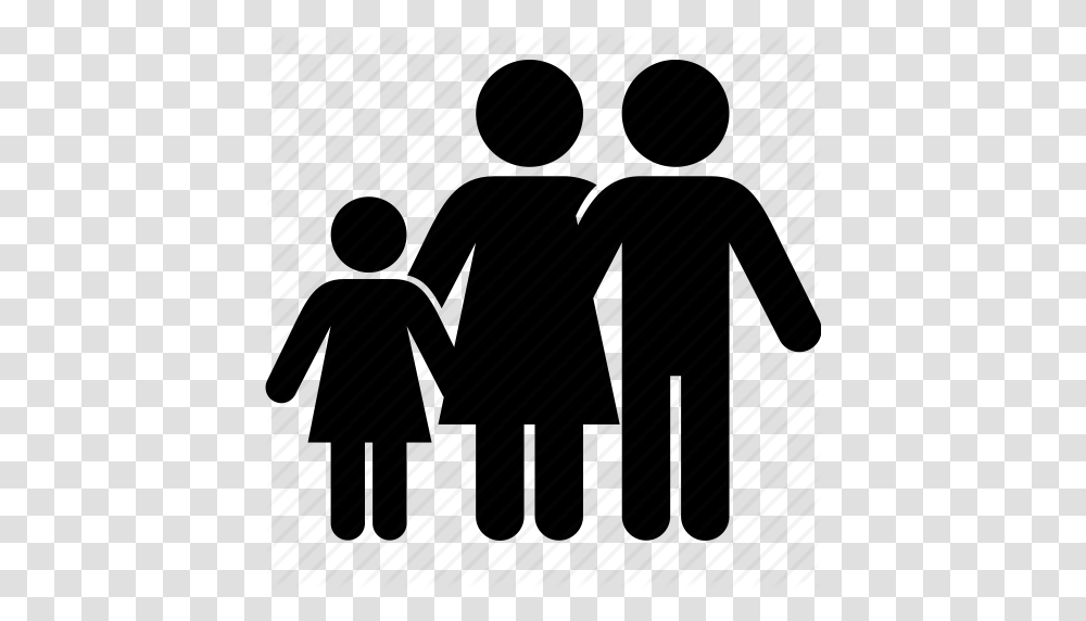 Daughter Family Father Girl Mother Parents Icon, Piano, Hand, Silhouette, Pedestrian Transparent Png