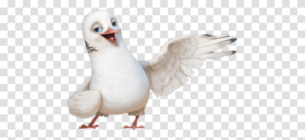 Dave The Dove White Bird Animation, Animal, Beak, Figurine, Art Transparent Png