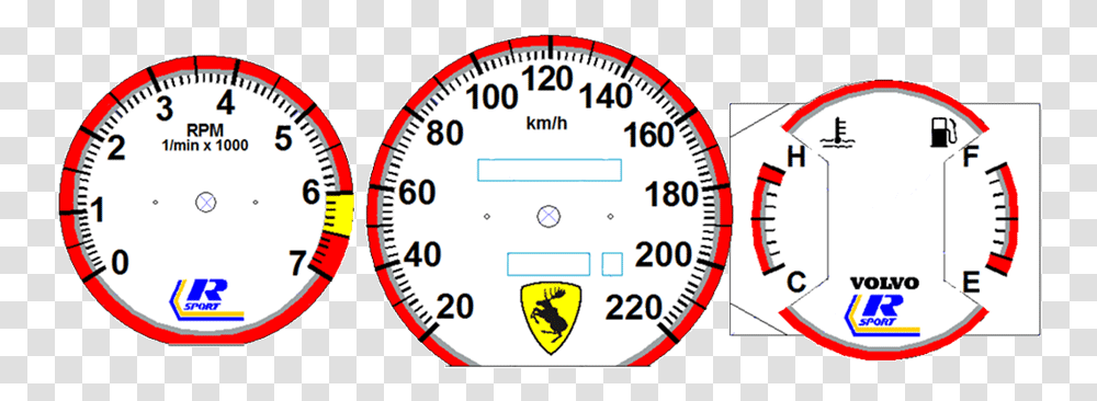 Daves Volvo 240 White Face Gauges Prancing Moose, Clock Tower, Architecture, Building, Tachometer Transparent Png