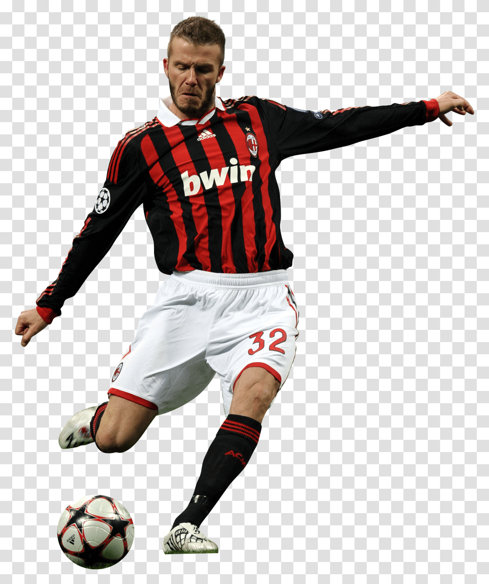 David Beckhamrender Ac Milan Player, Soccer Ball, Football, Team Sport, Person Transparent Png