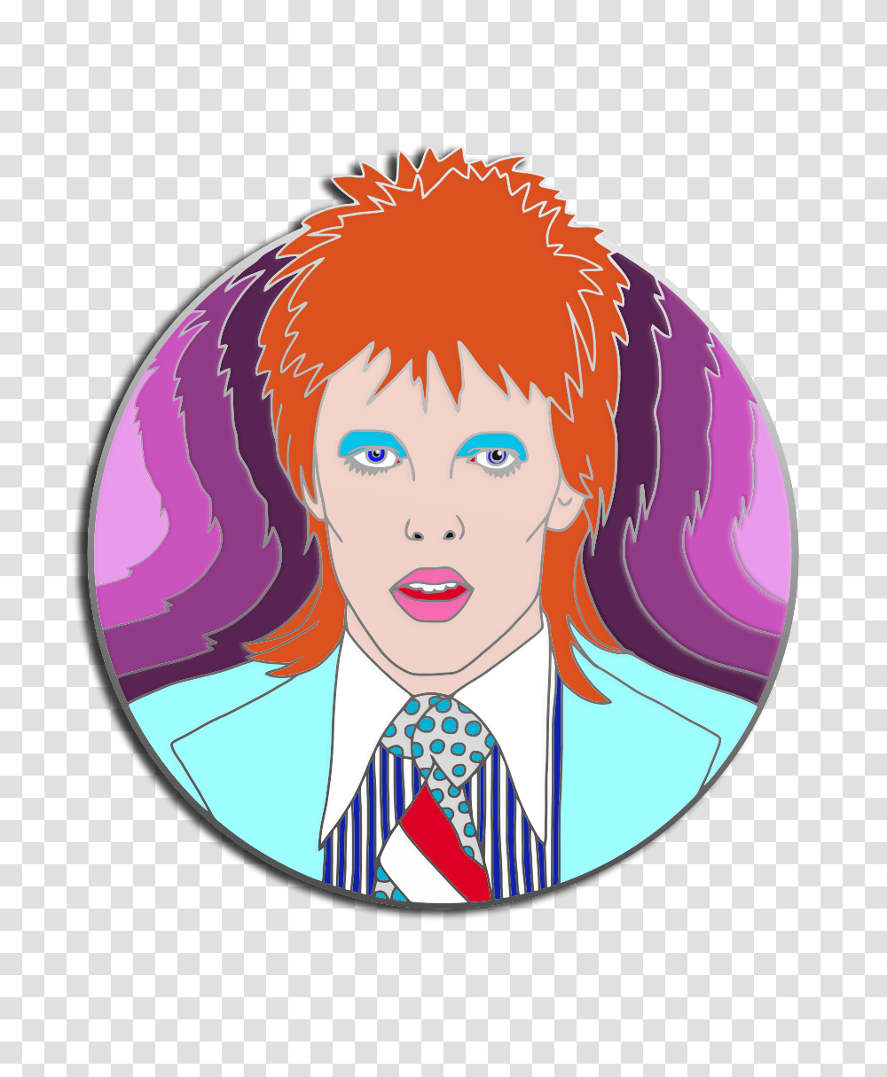 David Bowie Hard Enamel Lapel Pin Concept Art, Purple, Hair, Disk, Face Transparent Png