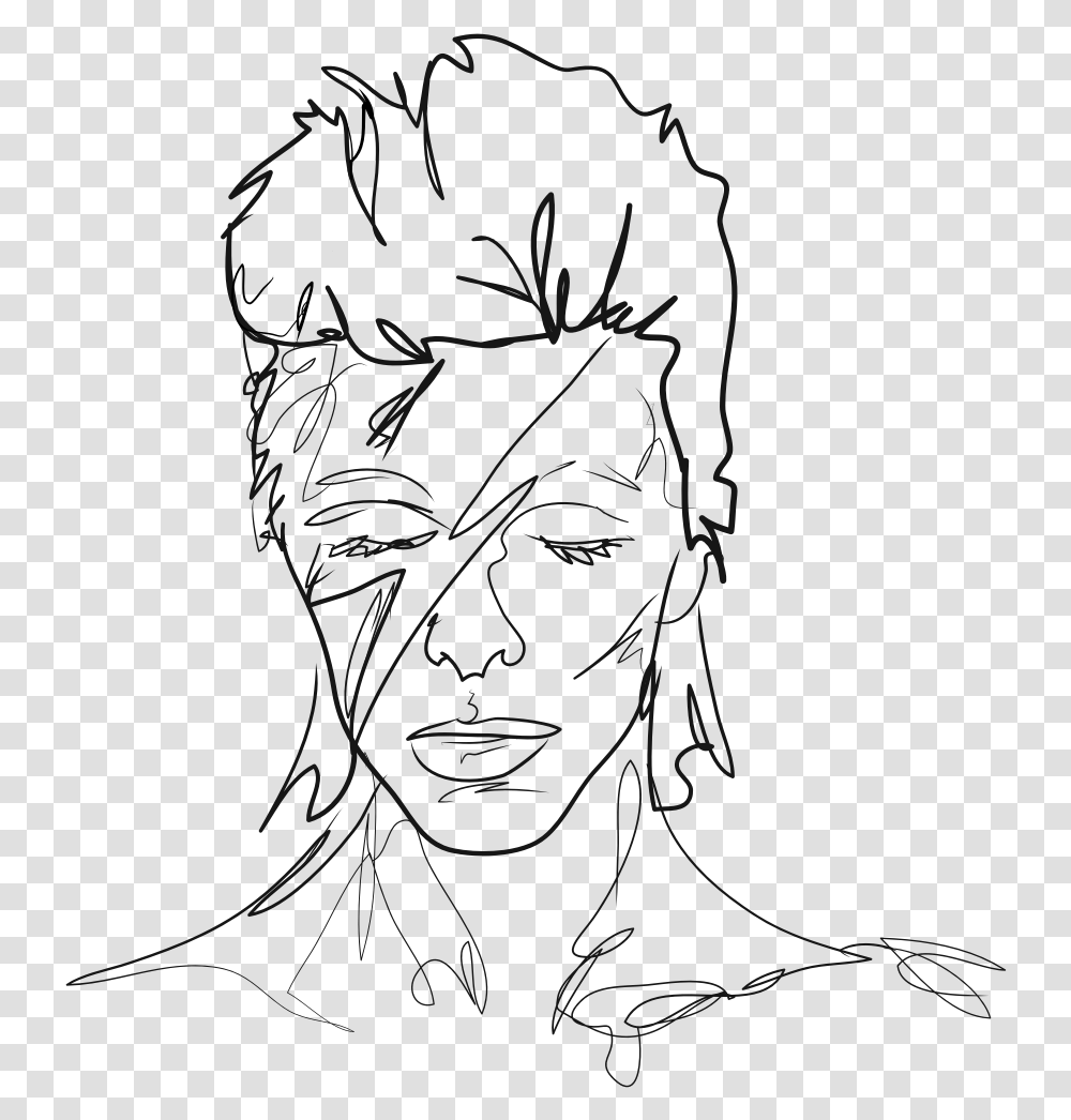 David Bowie Line Art, Person, Face, Portrait Transparent Png