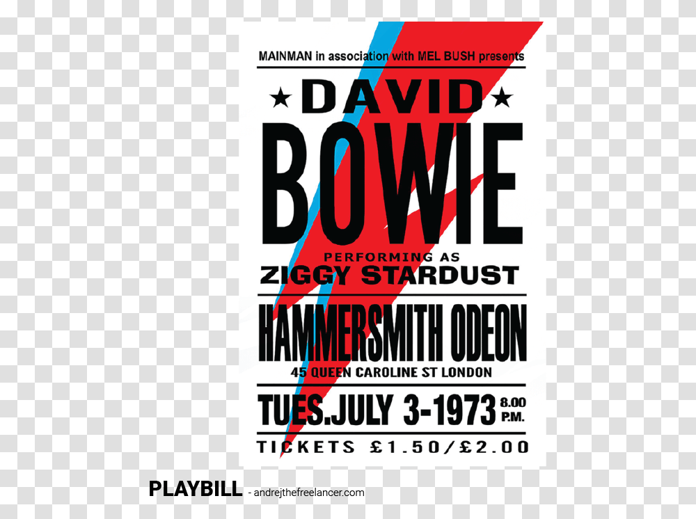 David Bowie Poster, Advertisement, Flyer, Paper, Brochure Transparent Png