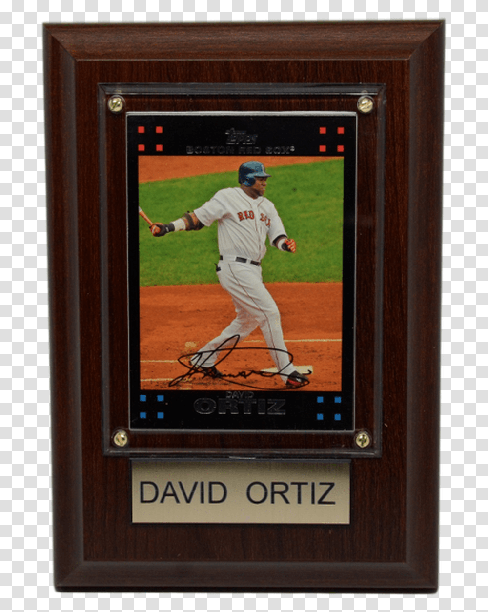 David Ortiz Boston Red Sox 4 X 6 Baseball Card Plaque Picture Frame, Person, Human, People, Athlete Transparent Png