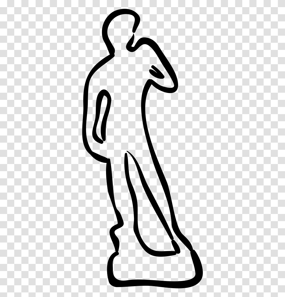 David Statue Hand Drawn Outline Statue Of David Clipart, Stencil, Dynamite, Bomb, Weapon Transparent Png