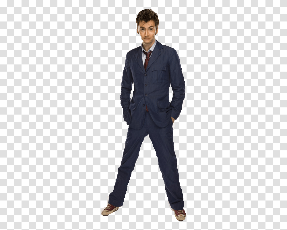 David Tennant Doctor Who Blue Suit, Tie, Sleeve, Overcoat Transparent Png