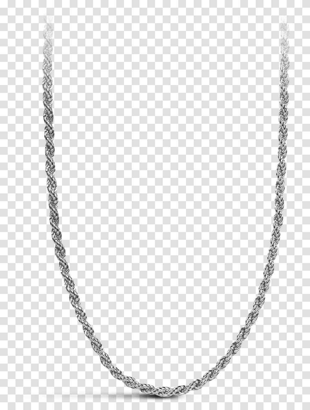 Davidrose White Gold Rope Chain Chain, Necklace, Jewelry, Accessories, Accessory Transparent Png