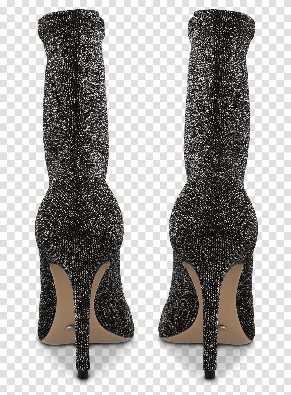 Davis Black Stretch Glitter Back Knee High Boot, Apparel, High Heel, Shoe Transparent Png