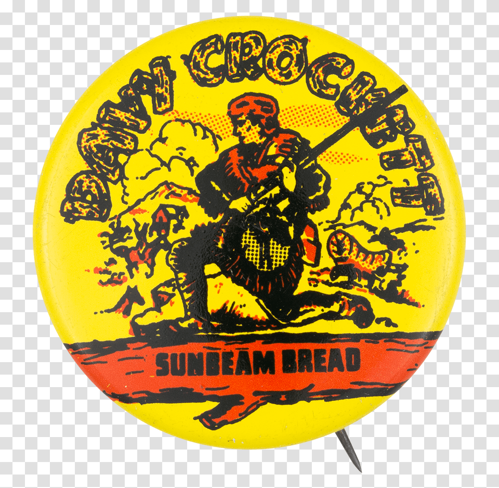 Davy Crockett Sunbeam Bread Advertising Button Museum Davy Crockett Advertising, Logo, Trademark, Person Transparent Png