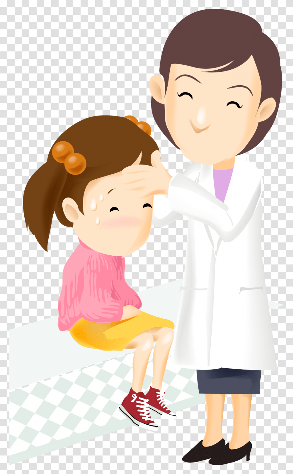 Day Care Clipart Nurse With Child Cartoon, Apparel, Lab Coat, Person Transparent Png