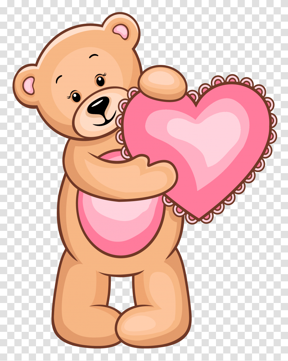 Day Cartoon Pink Cheek For Teddy Bear Teddy Bear With Heart Clipart, Sweets, Food, Confectionery, Eating Transparent Png