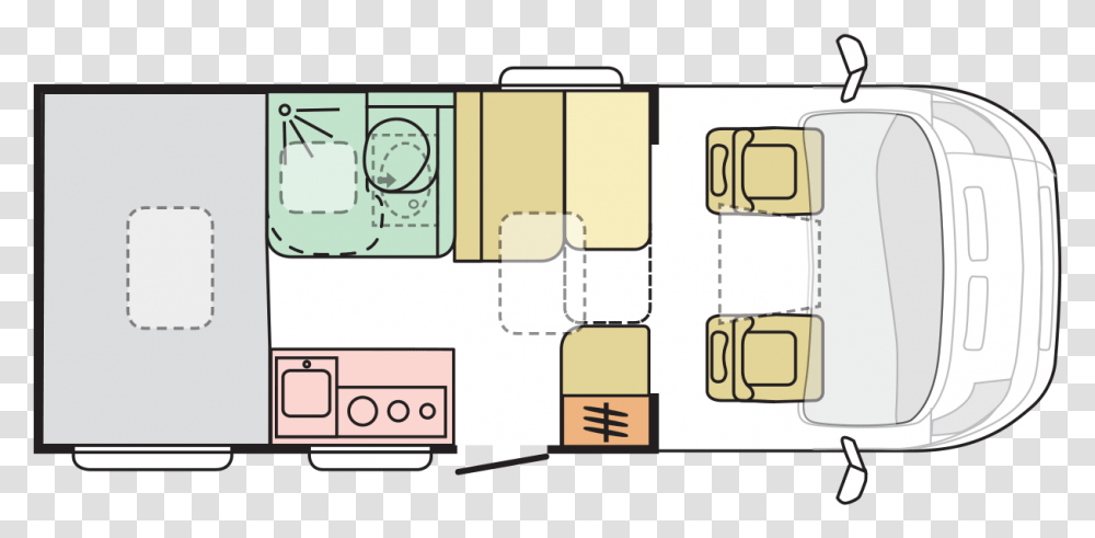 Day Layout Night Layout Adria Compact Sp, Floor Plan, Diagram, Plot Transparent Png