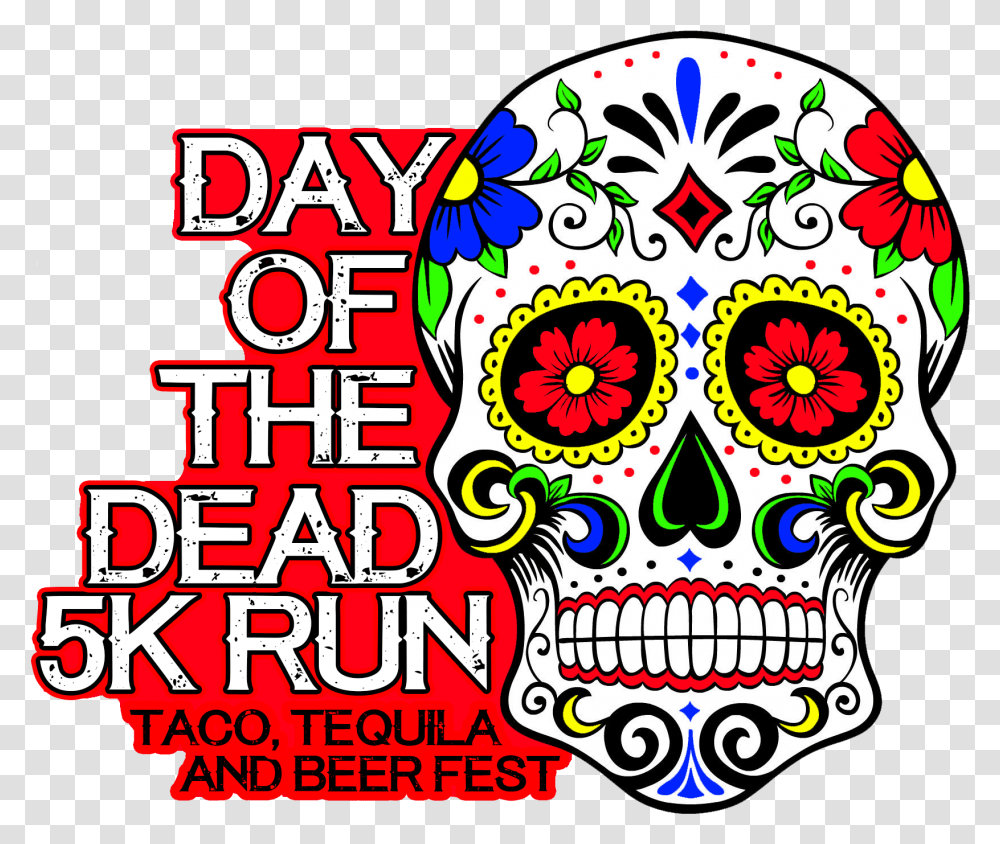 Day Of The Dead 5k Hand Embroidery Patterns Sugar Skull, Doodle, Drawing Transparent Png