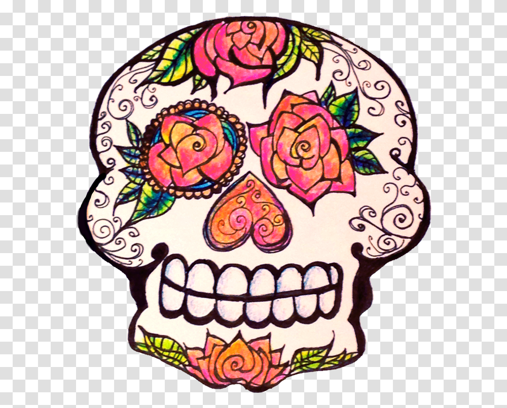 Day Of The Dead Cartoon Dia De Los Muertos Sugar Skulls, Pattern, Floral Design, Food Transparent Png