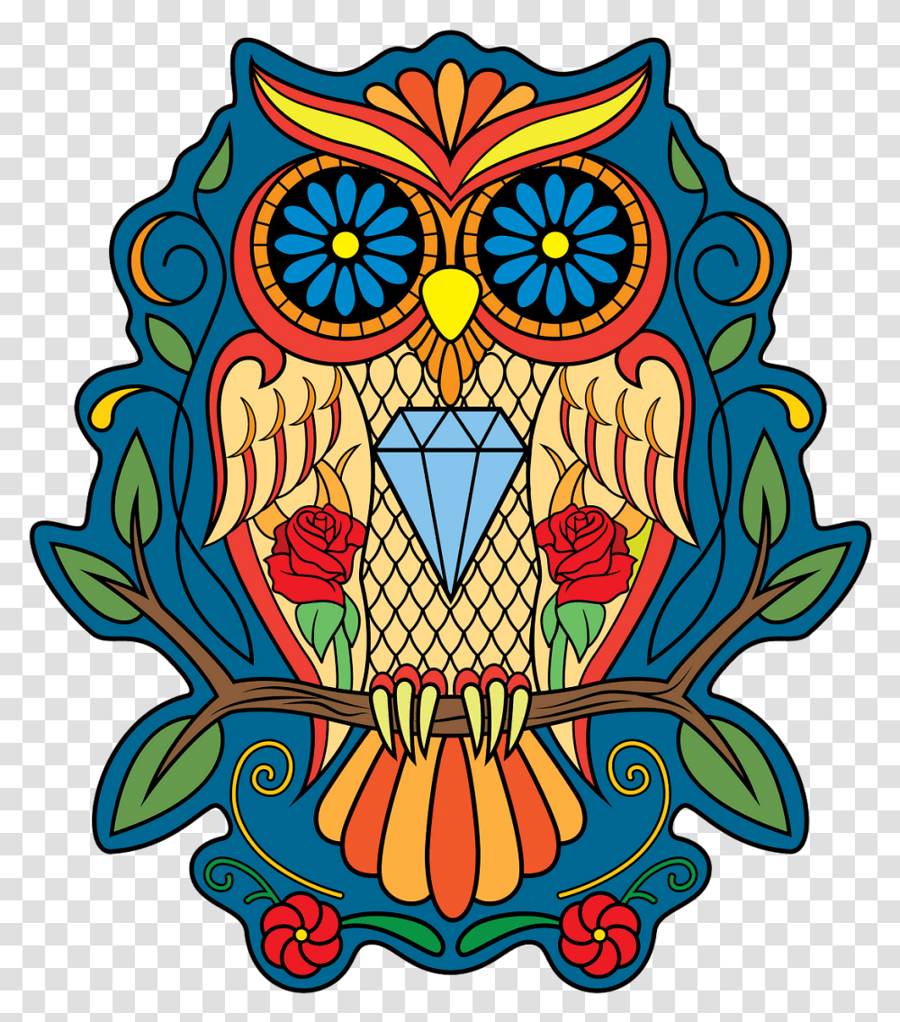 Day Of The Dead Clipart, Emblem, Stained Glass, Doodle Transparent Png