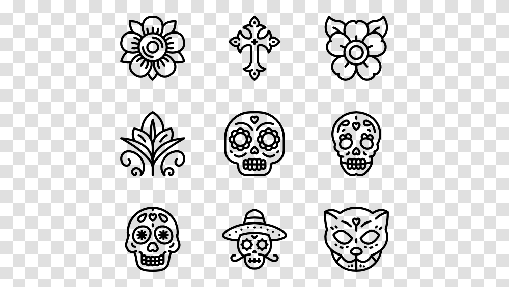 Day Of The Dead Day Of The Dead Flowers Vector, Gray, World Of Warcraft Transparent Png