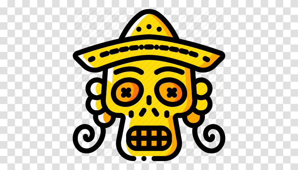 Day Of The Dead Dead Mexican Mex Skull Tradition Icon, Apparel, Sombrero, Hat Transparent Png