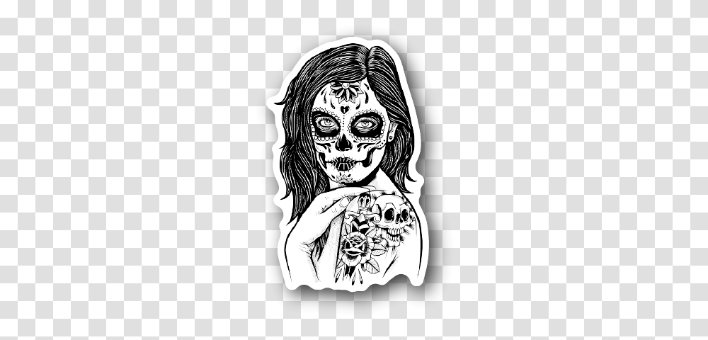 Day Of The Dead El Muerte StickerData Rimg Lazy Illustration, Person, Skin, Drawing Transparent Png