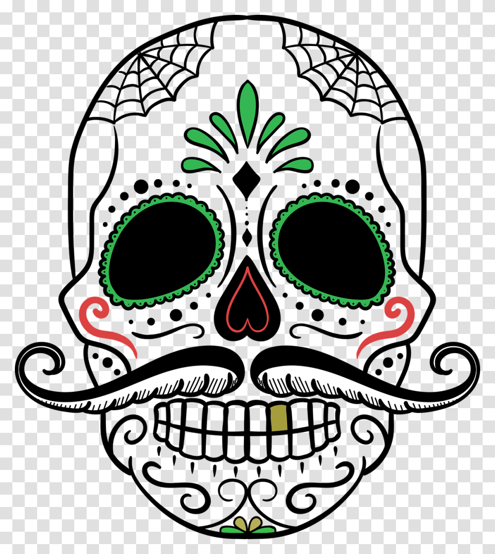 Day Of The Dead Skeleton Head Transparent Png