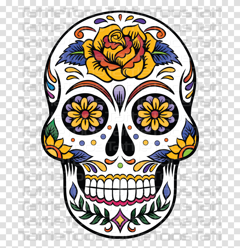 Day Of The Dead Skull Examples, Doodle, Drawing Transparent Png