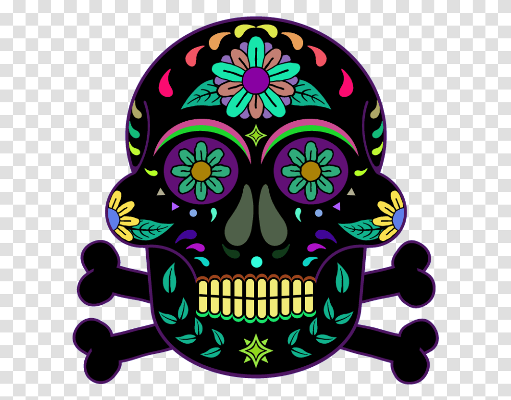 Day Of The Dead Skull, Floral Design, Pattern Transparent Png