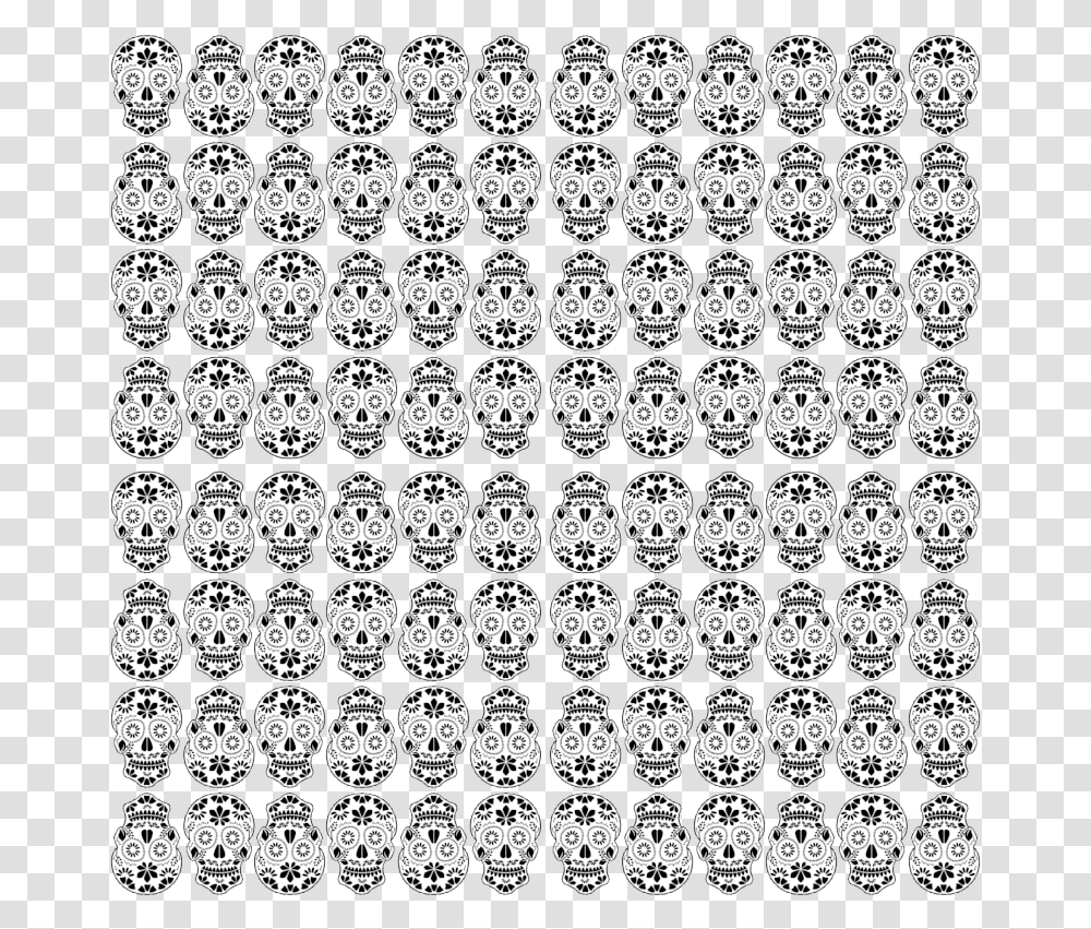 Day Of The Dead Skull Skull Pattern, Texture, Doodle, Drawing Transparent Png