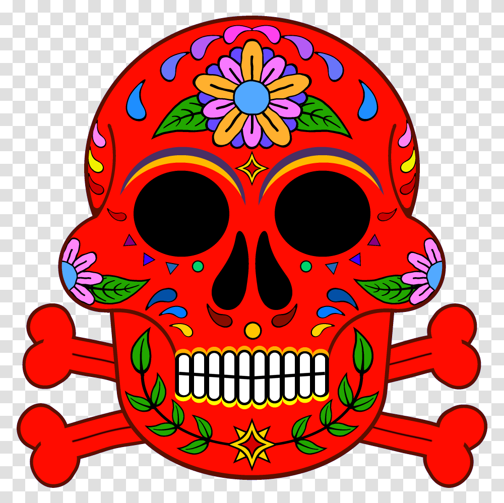 Day Of The Dead Sugar Skull 1000 X Clip Art, Label, Text, Sticker, Drawing Transparent Png